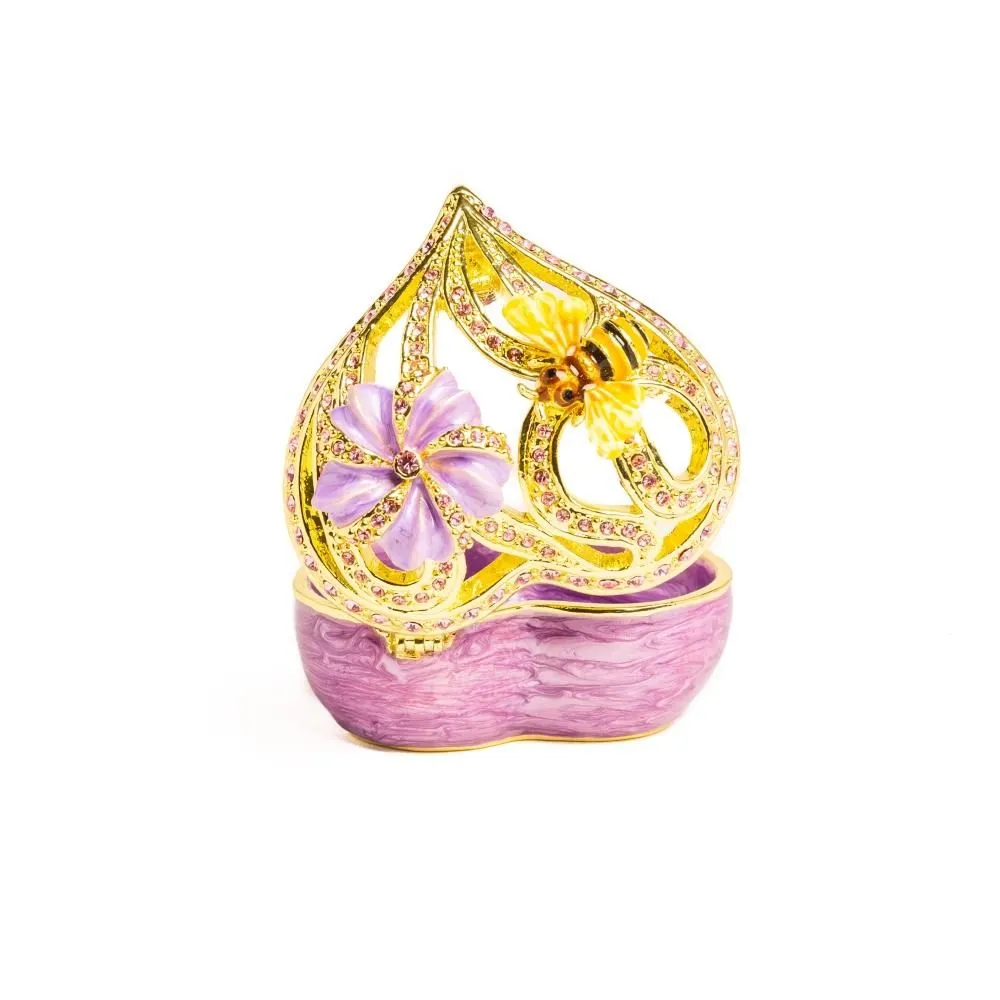 Golden Purple Heart Decorative Box