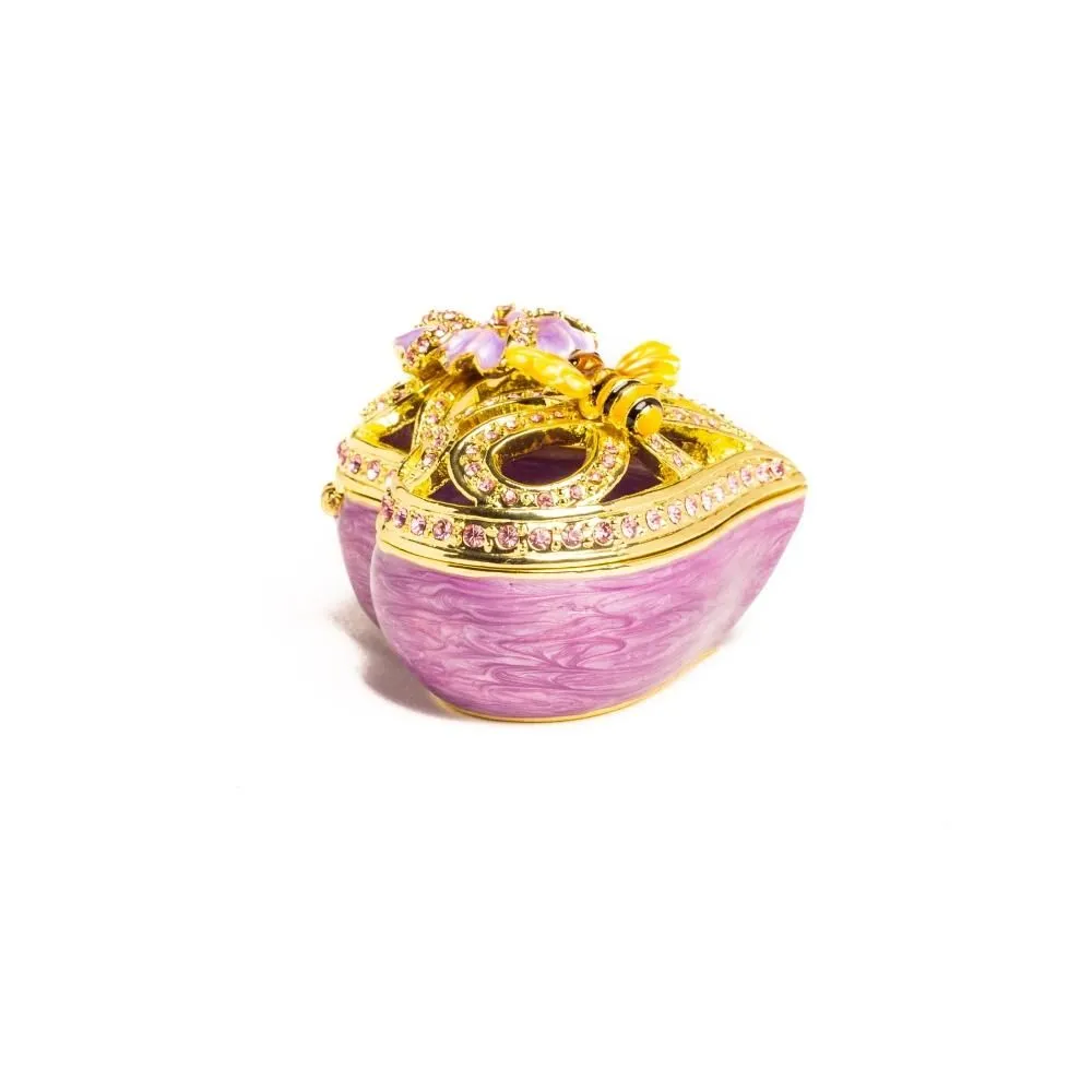 Golden Purple Heart Decorative Box