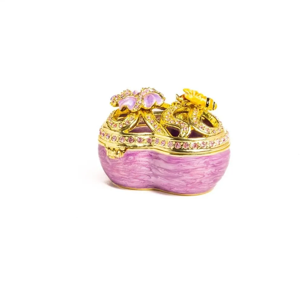 Golden Purple Heart Decorative Box