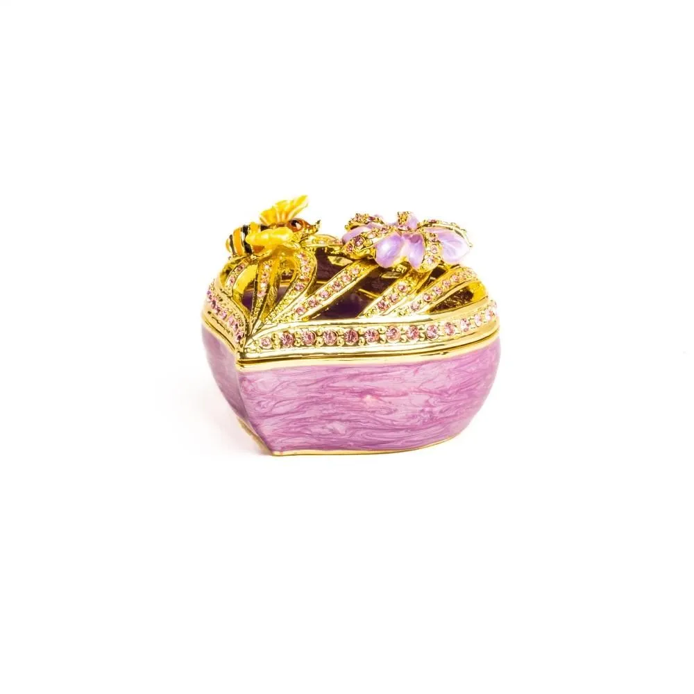 Golden Purple Heart Decorative Box
