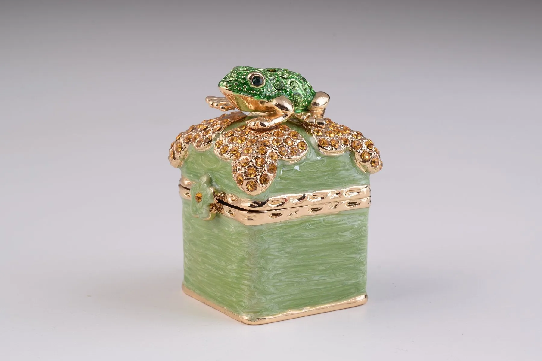 Green Box with Frog Trinket Box