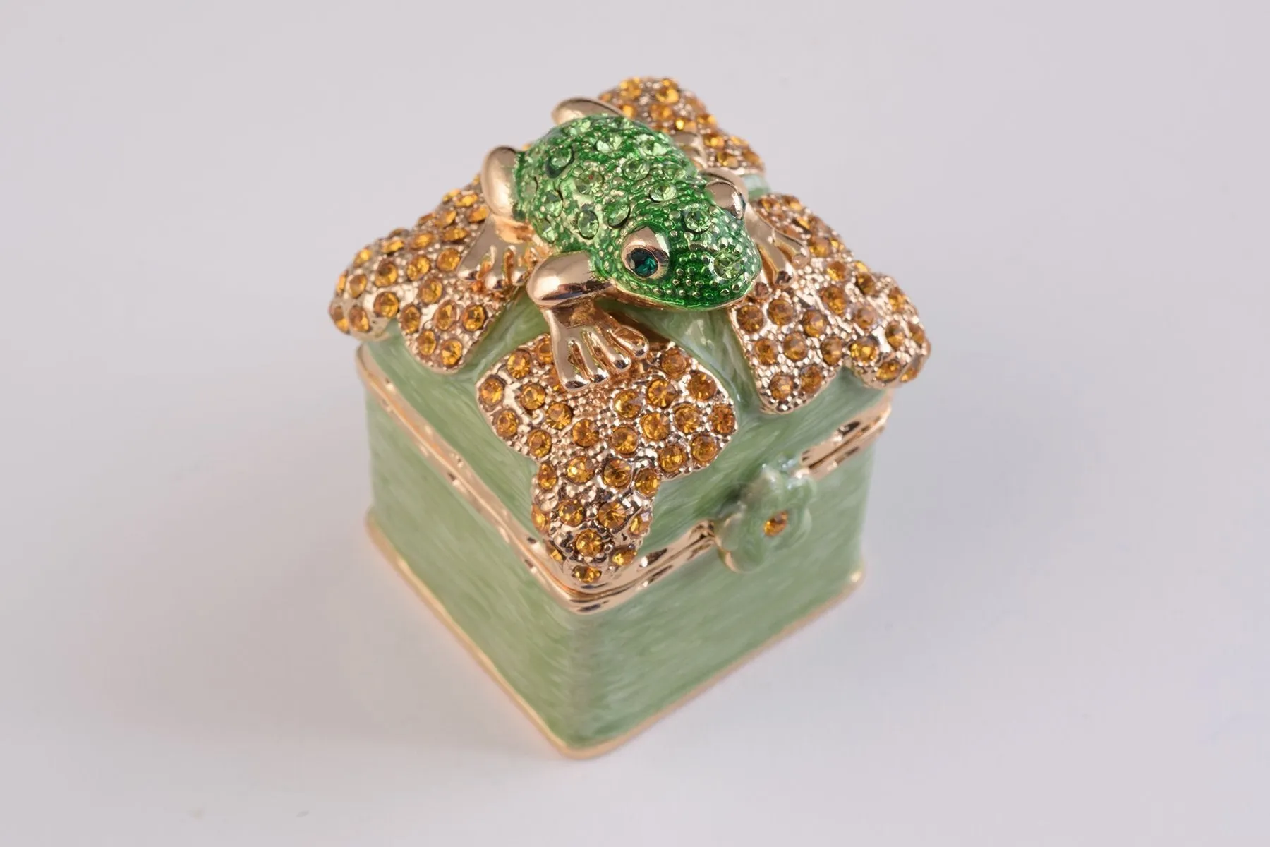 Green Box with Frog Trinket Box