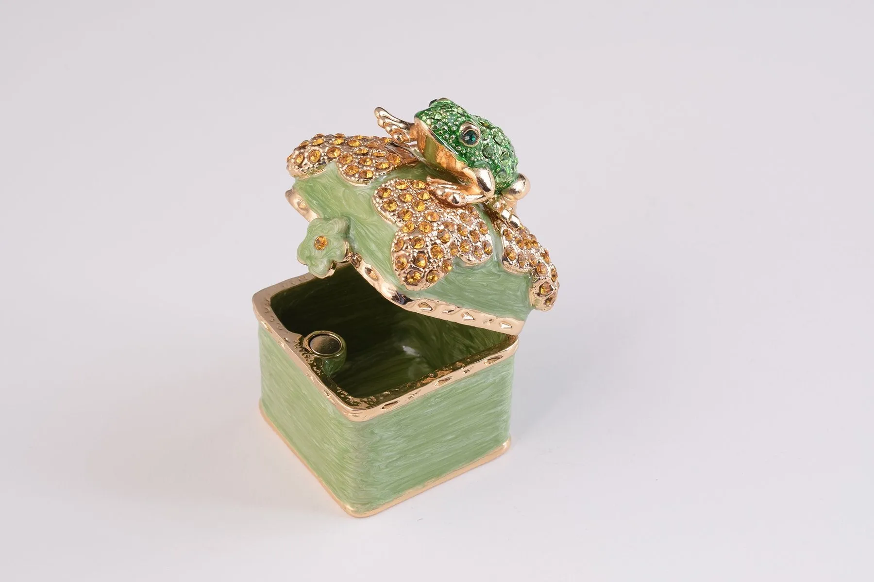 Green Box with Frog Trinket Box