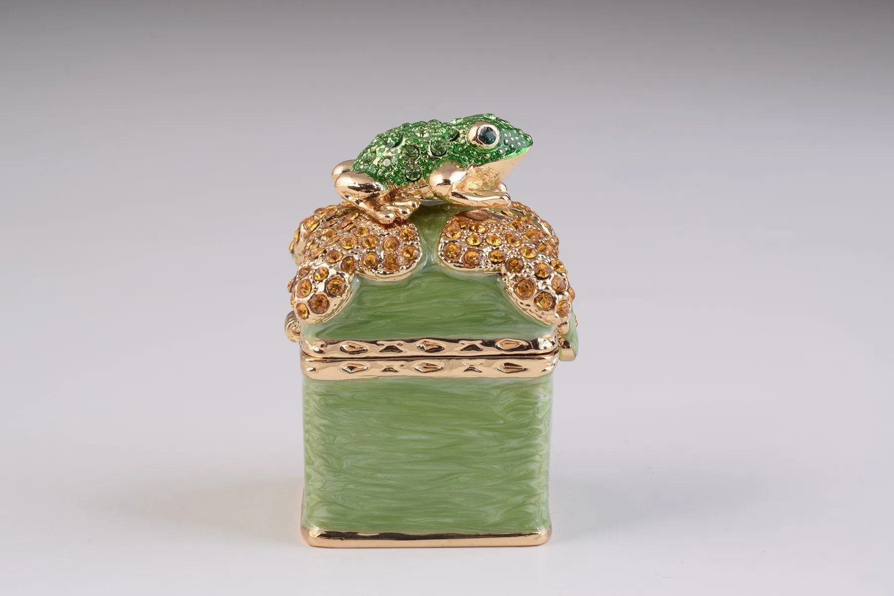 Green Box with Frog Trinket Box