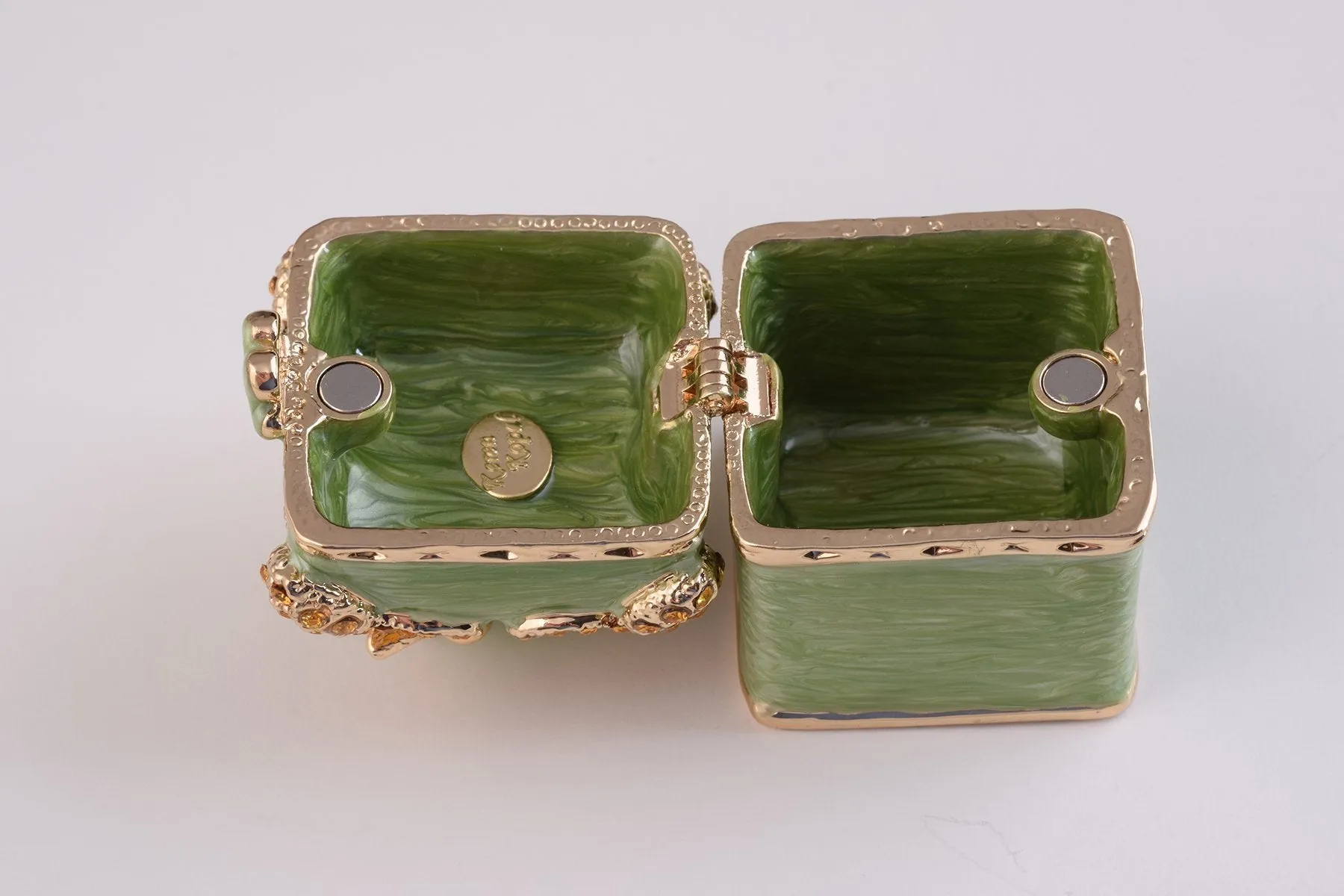 Green Box with Frog Trinket Box