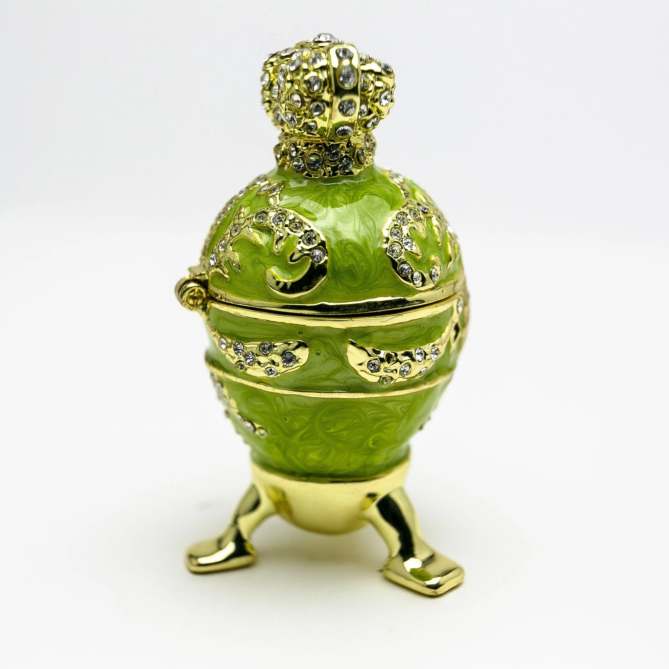 Green Faberge Egg with Heart on Top