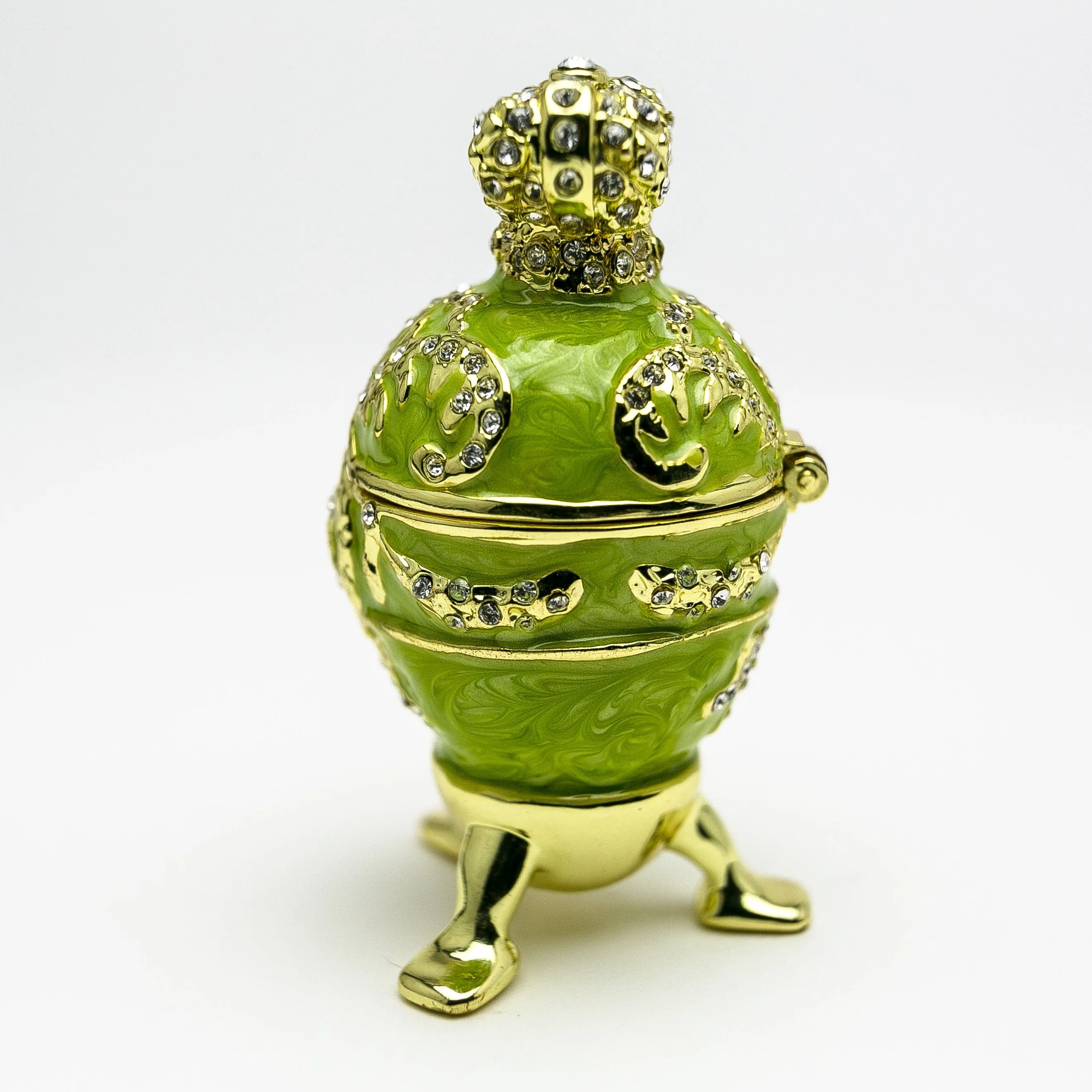 Green Faberge Egg with Heart on Top