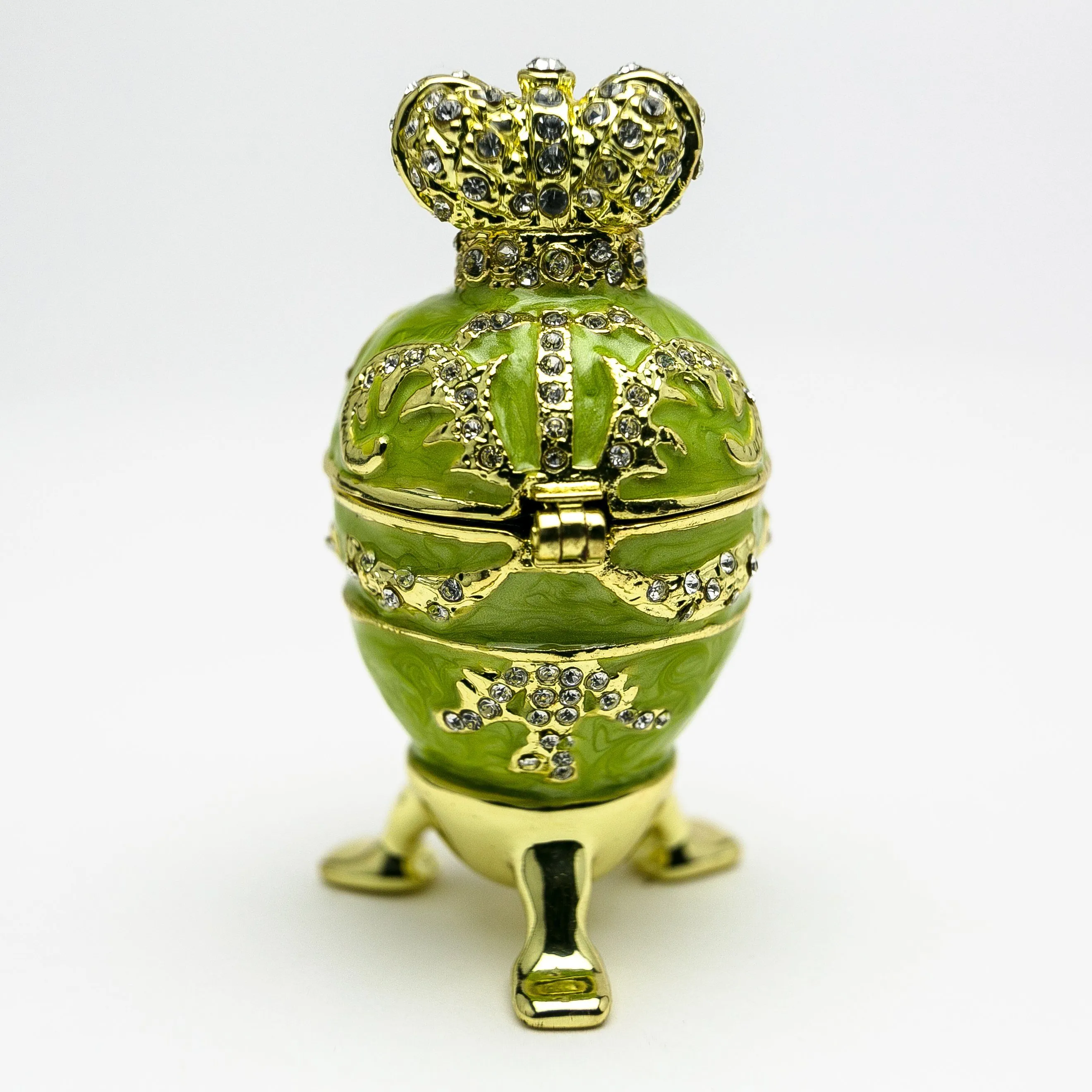 Green Faberge Egg with Heart on Top