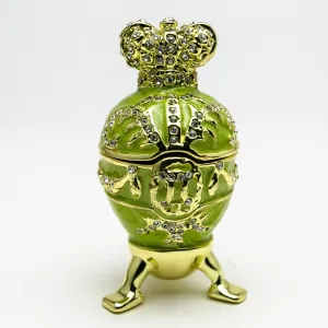 Green Faberge Egg with Heart on Top