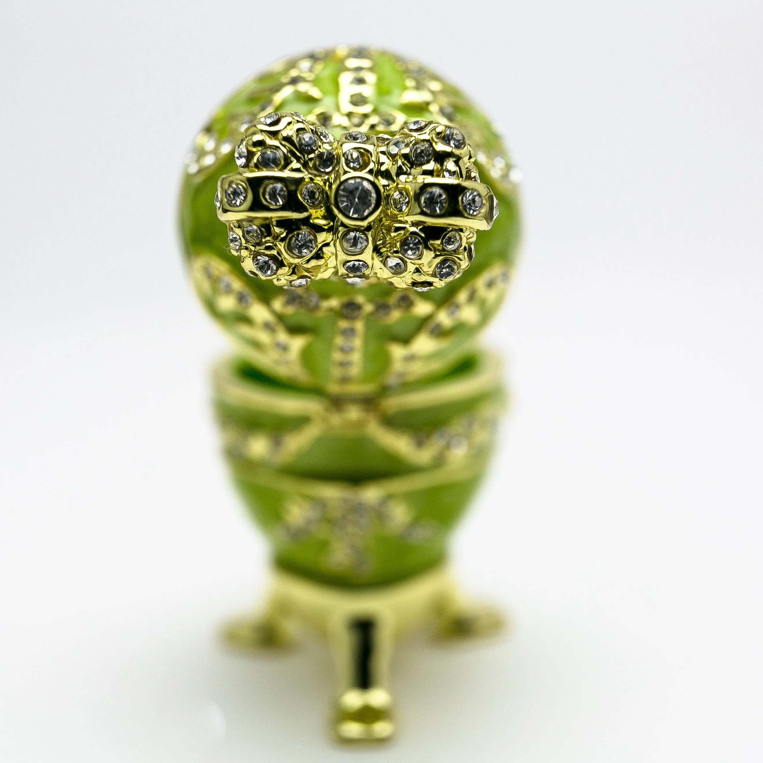 Green Faberge Egg with Heart on Top
