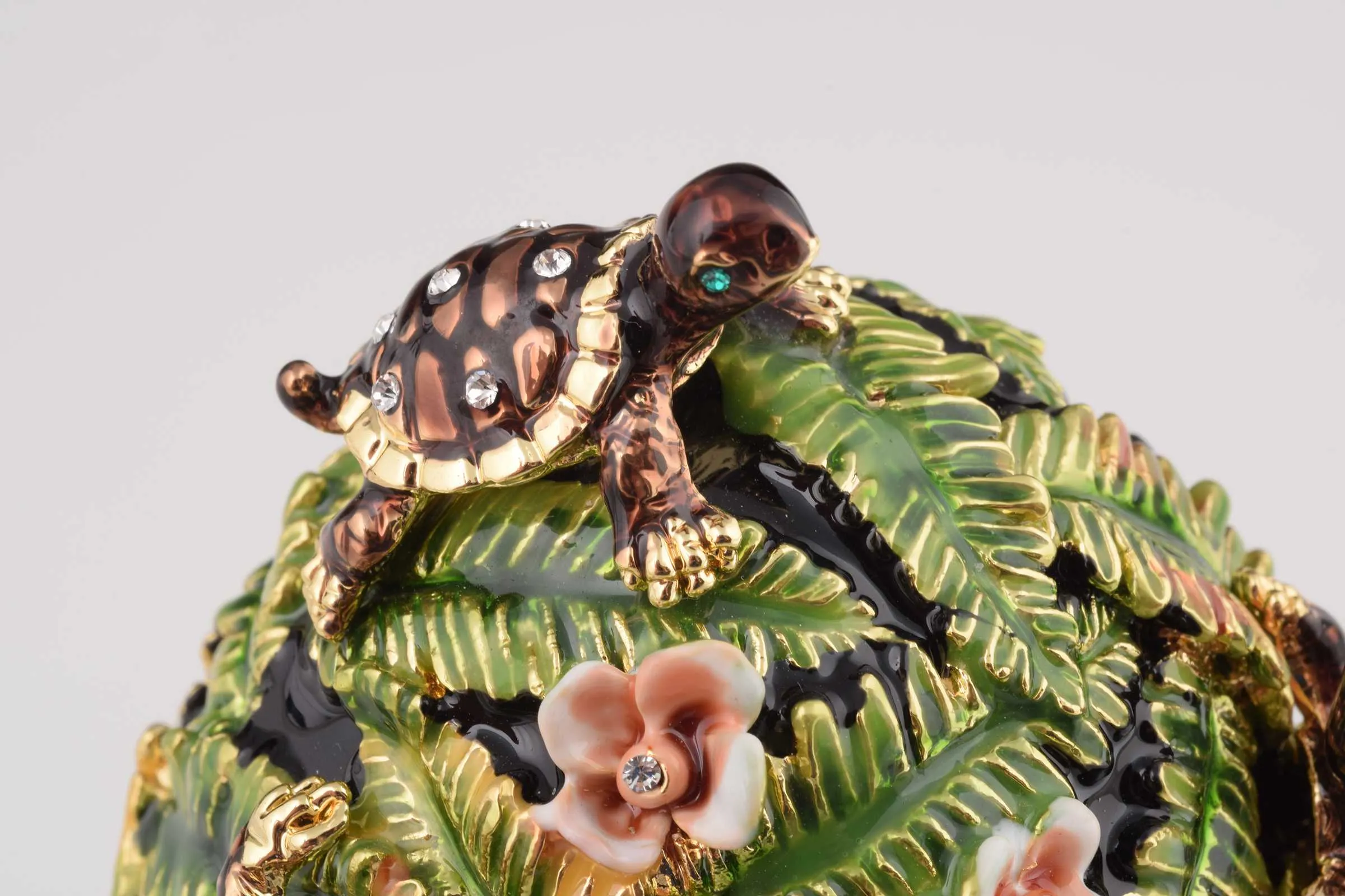 Green Faberge Egg with Turtles