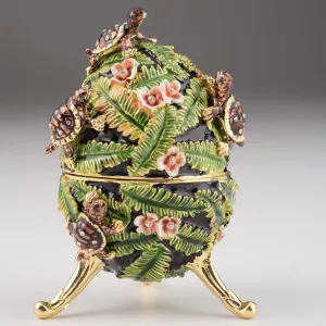 Green Faberge Egg with Turtles