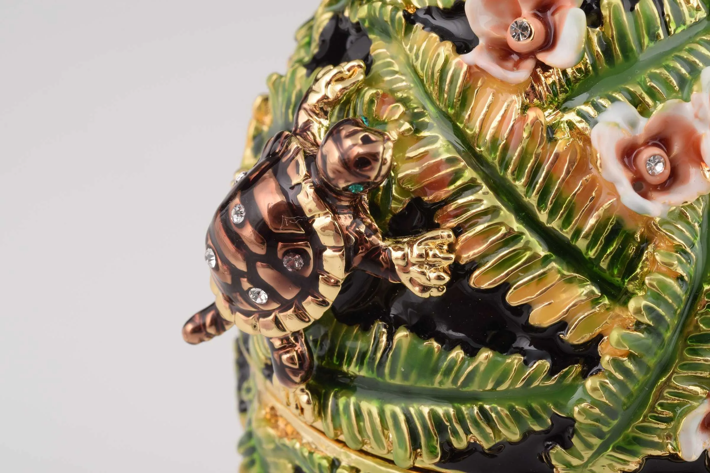 Green Faberge Egg with Turtles