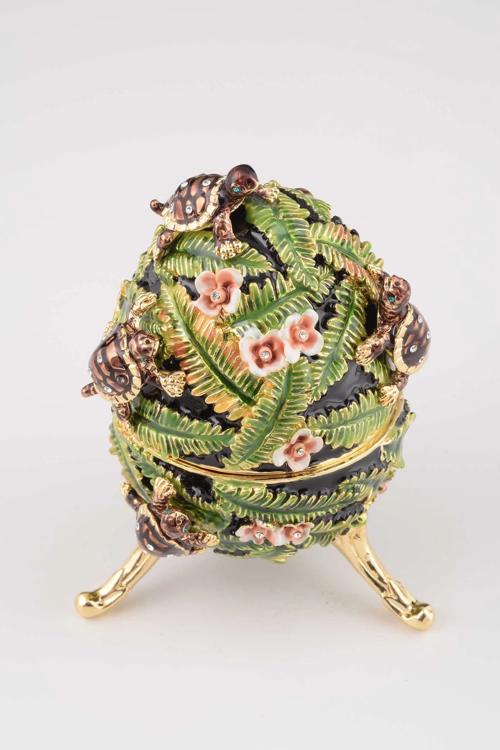 Green Faberge Egg with Turtles
