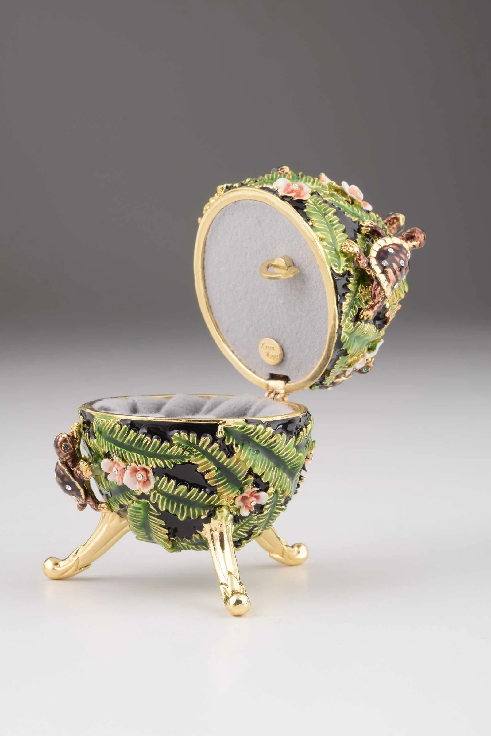 Green Faberge Egg with Turtles