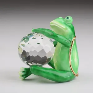 Green Frog with Crystal Ball