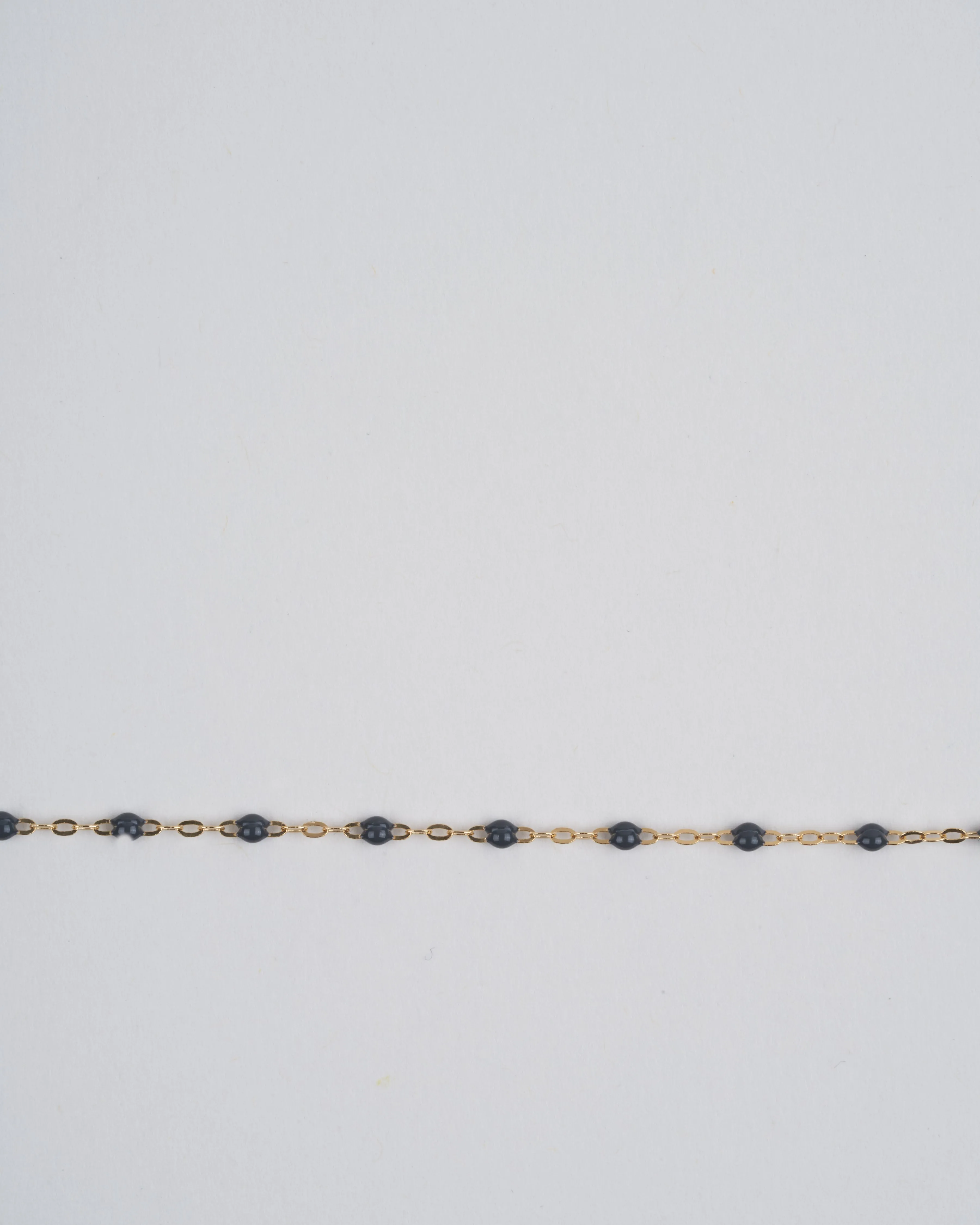grey bead bracelet - yellow gold