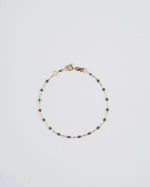 grey bead bracelet - yellow gold