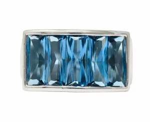 H. Stern 5.00 CTW French Cut Topaz 18 Karat White Gold Channel Band Ring
