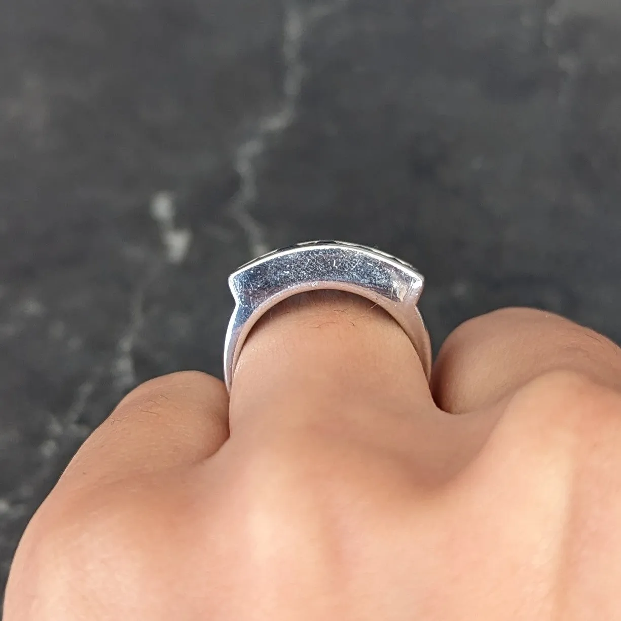 H. Stern 5.00 CTW French Cut Topaz 18 Karat White Gold Channel Band Ring