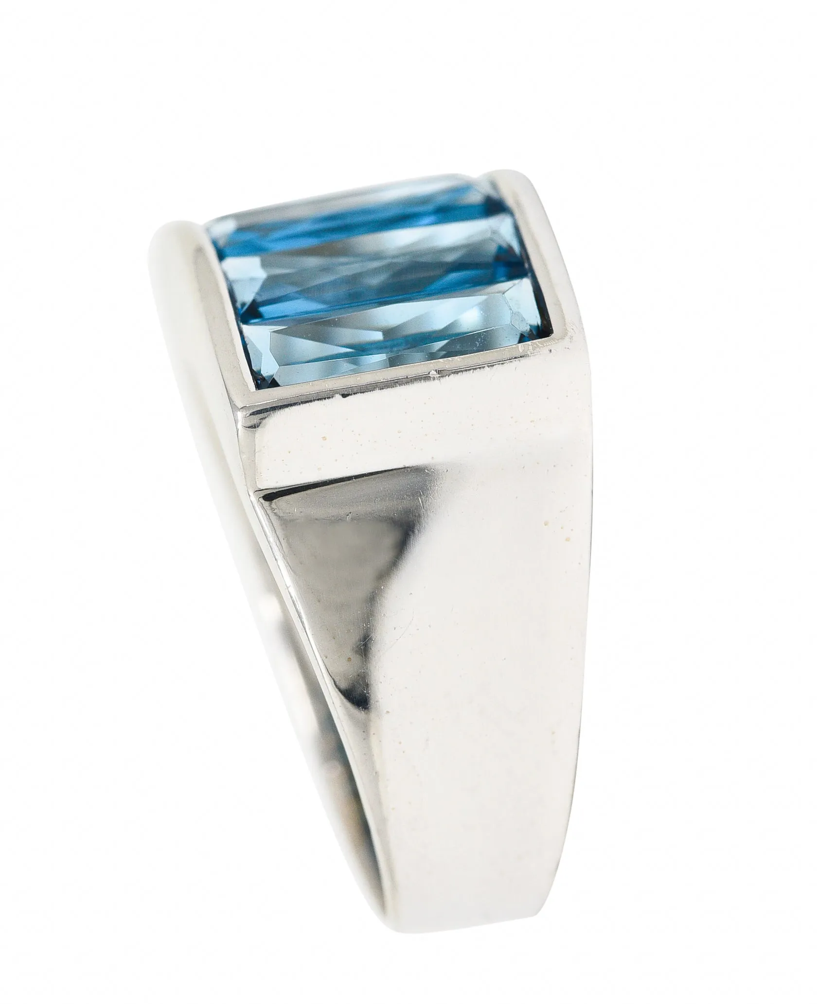H. Stern 5.00 CTW French Cut Topaz 18 Karat White Gold Channel Band Ring