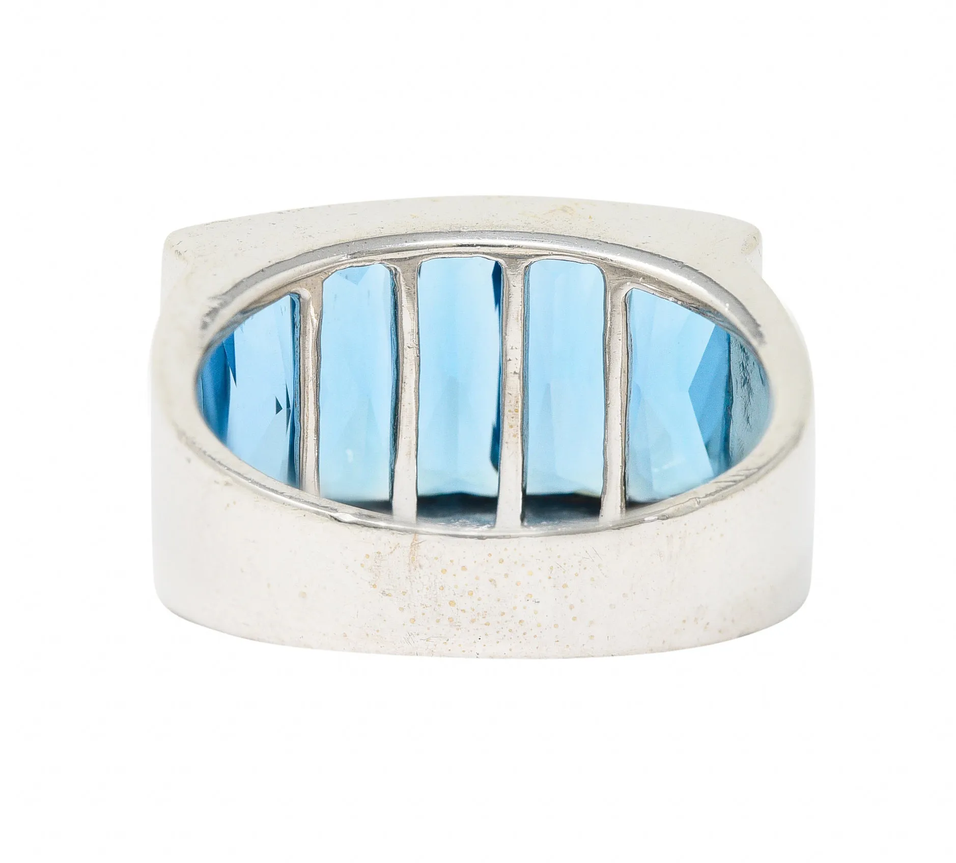 H. Stern 5.00 CTW French Cut Topaz 18 Karat White Gold Channel Band Ring