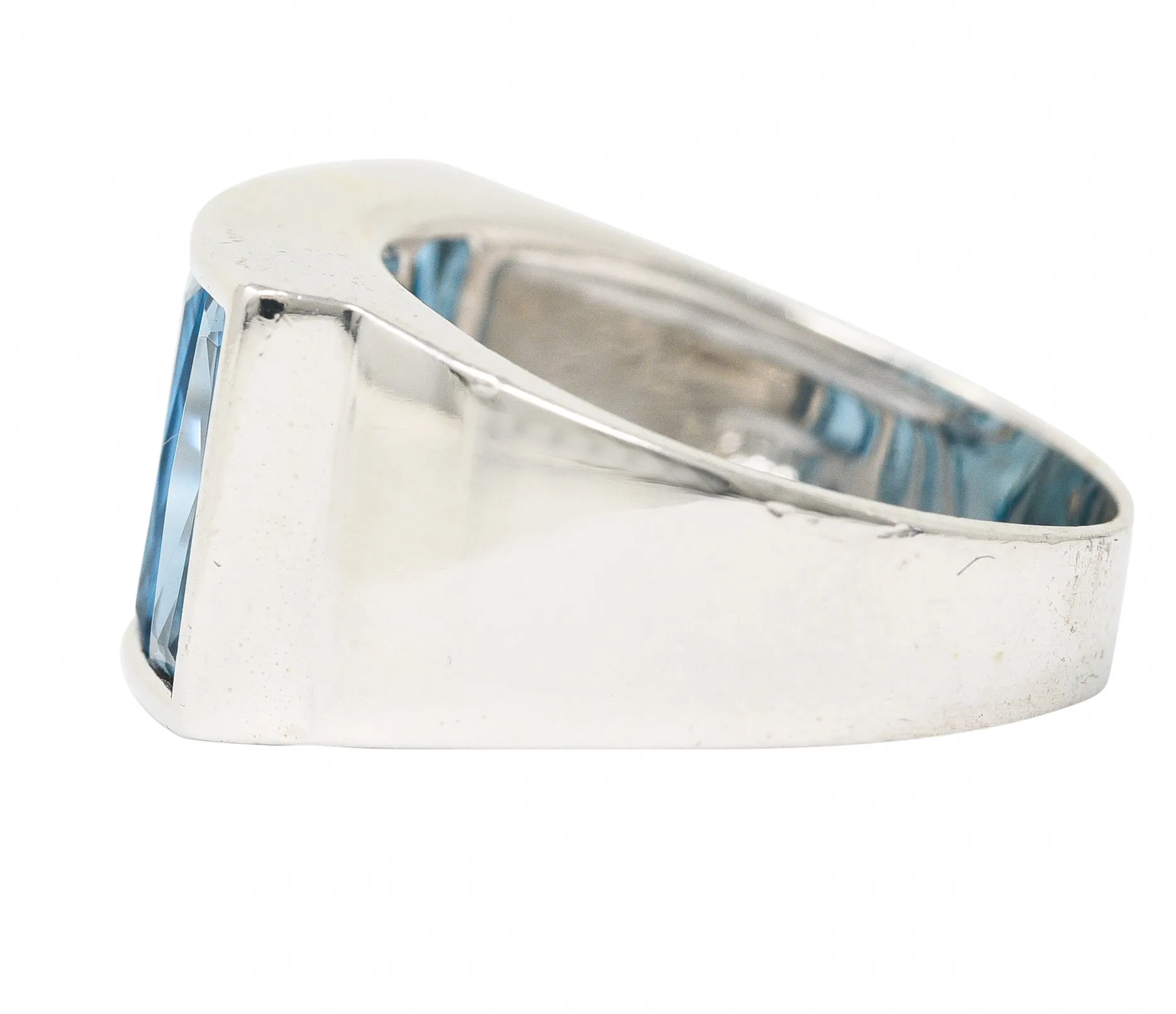 H. Stern 5.00 CTW French Cut Topaz 18 Karat White Gold Channel Band Ring