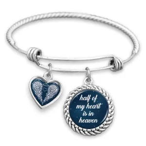 Half Of My Heart Is In Heaven Night Sky Charm Bracelet