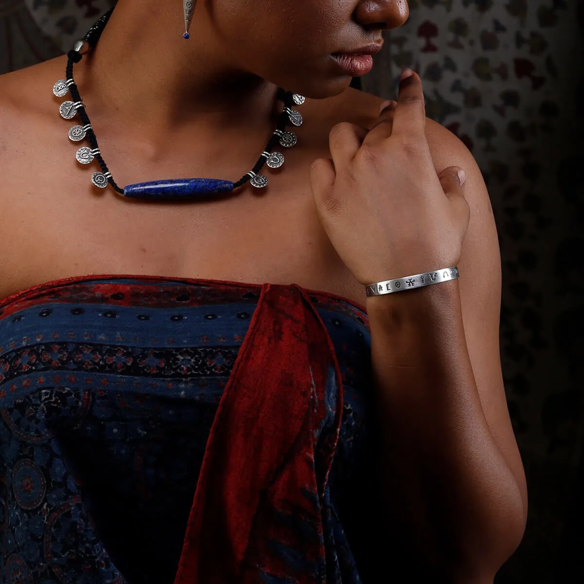 Harappa Script Silver Bracelet by MOHA