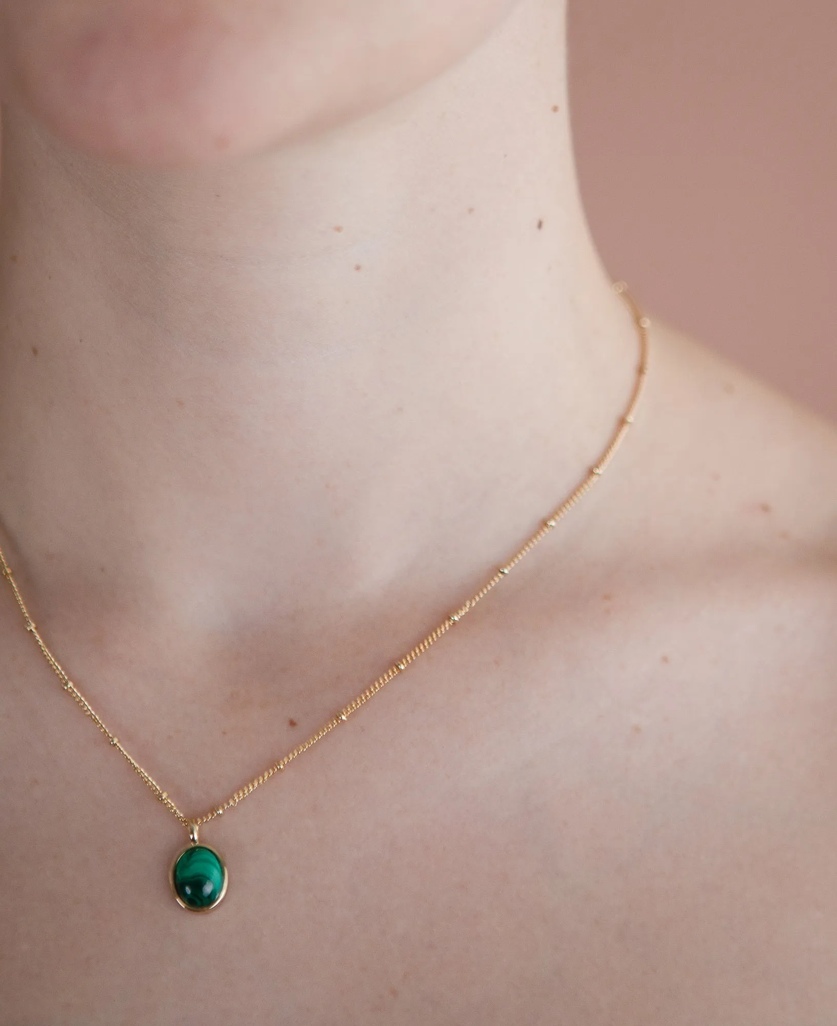 Haru Malachite Bezel Necklace