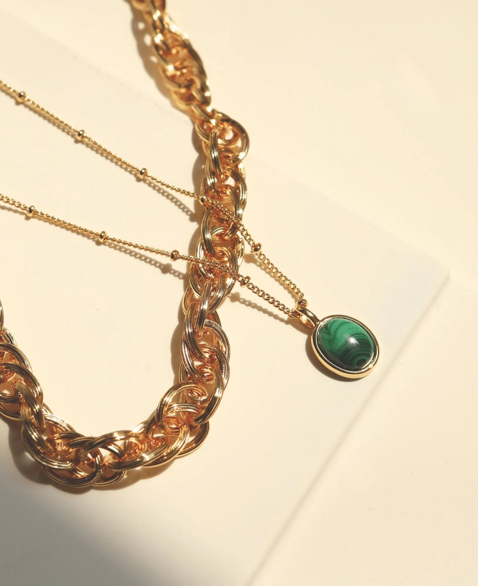 Haru Malachite Bezel Necklace