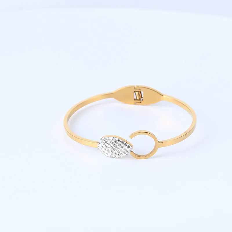 High polish Gold-Plated Stainless Steel Bracelet for Women