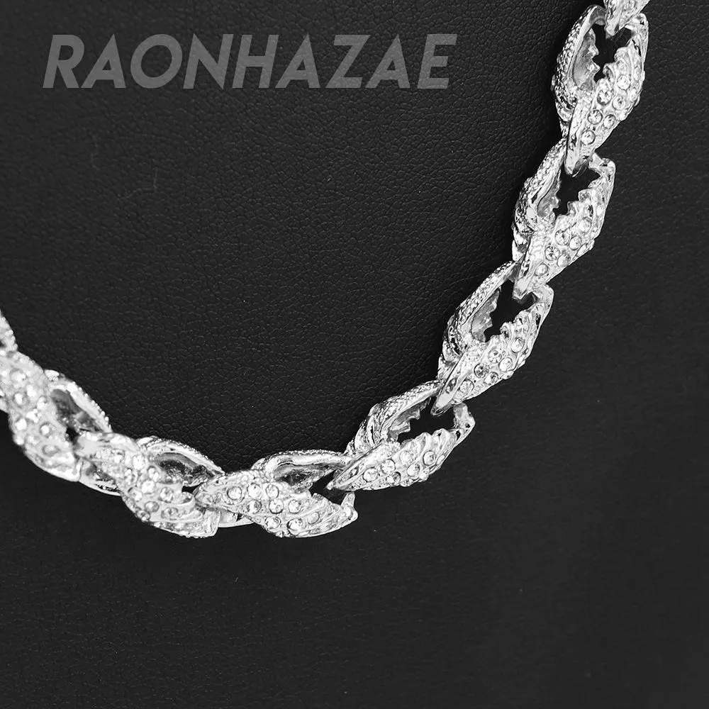 Hip Hop Fully Iced Mens 10mm Heavy Rope Chain (Multiple Sizes 9"-36") Silver