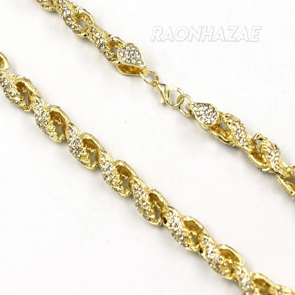 Hip Hop Fully Iced Mens 10mm Heavy Rope Chain (Multiple Sizes 9"-36")
