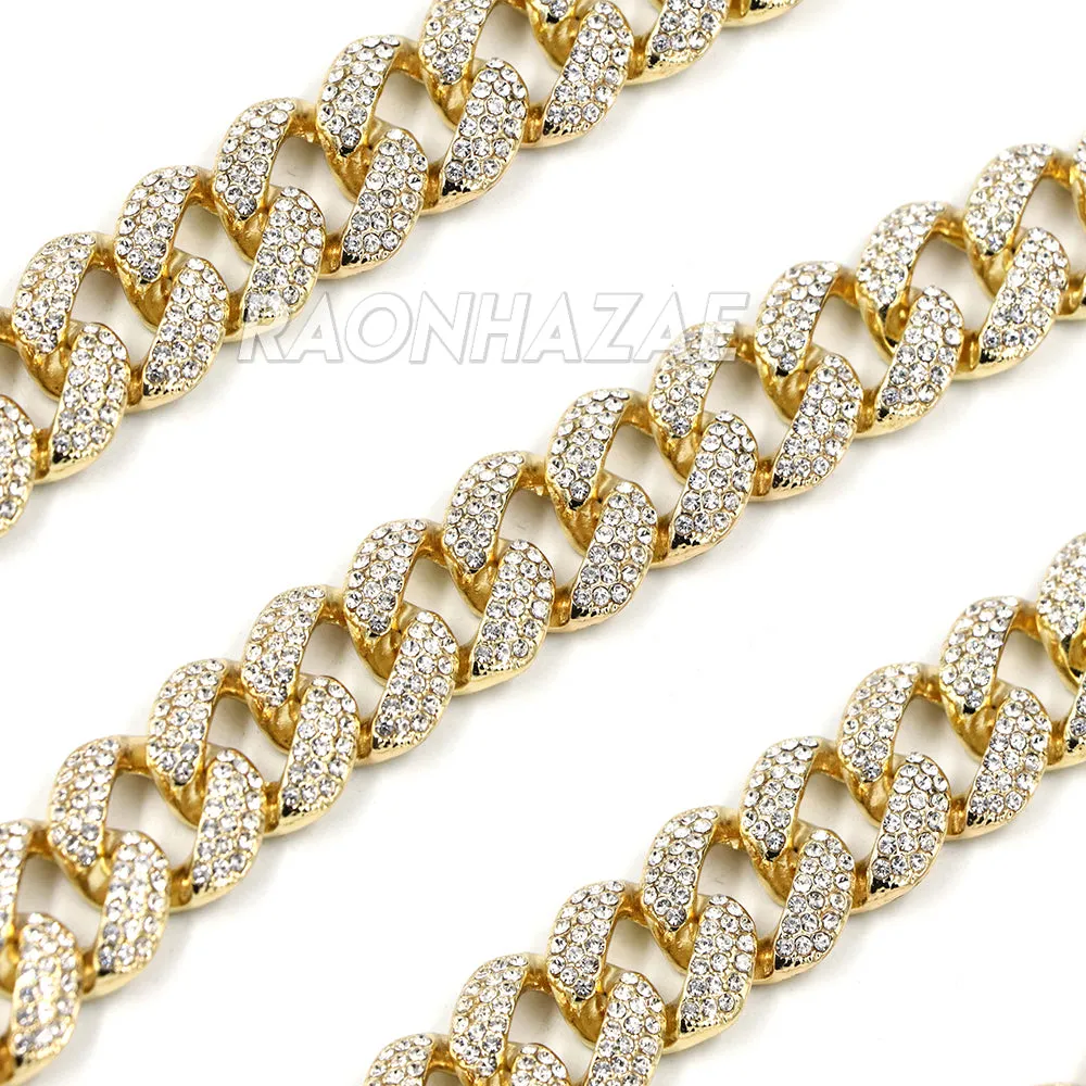 Hip Hop Fully Iced Mens 18mm Heavy Miami Cuban Chain (Multiple Sizes 9" - 36")
