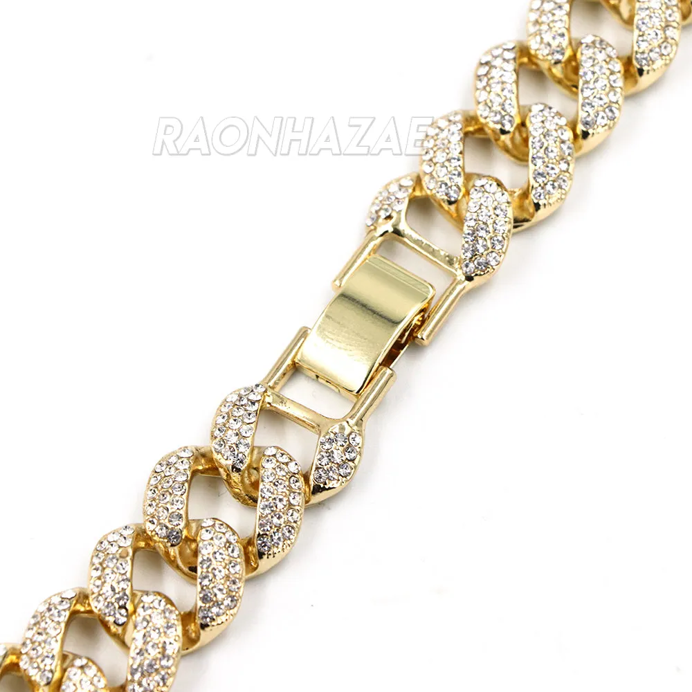 Hip Hop Fully Iced Mens 18mm Heavy Miami Cuban Chain (Multiple Sizes 9" - 36")