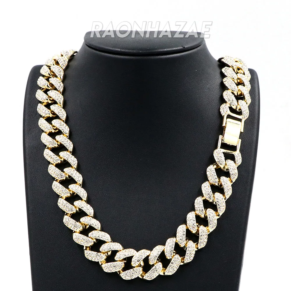 Hip Hop Fully Iced Mens 18mm Heavy Miami Cuban Chain (Multiple Sizes 9" - 36")