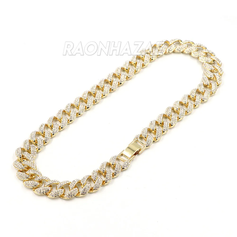 Hip Hop Fully Iced Mens 18mm Heavy Miami Cuban Chain (Multiple Sizes 9" - 36")
