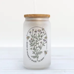 Home Is Where I Want To Bee Frosted Glass Can Tumbler