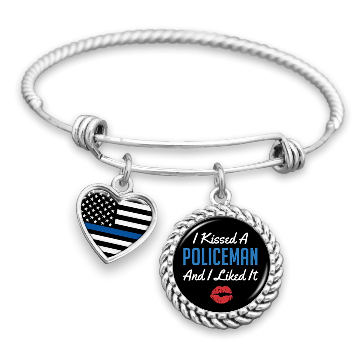I Kissed A Policeman And I Liked It Charm Bracelet