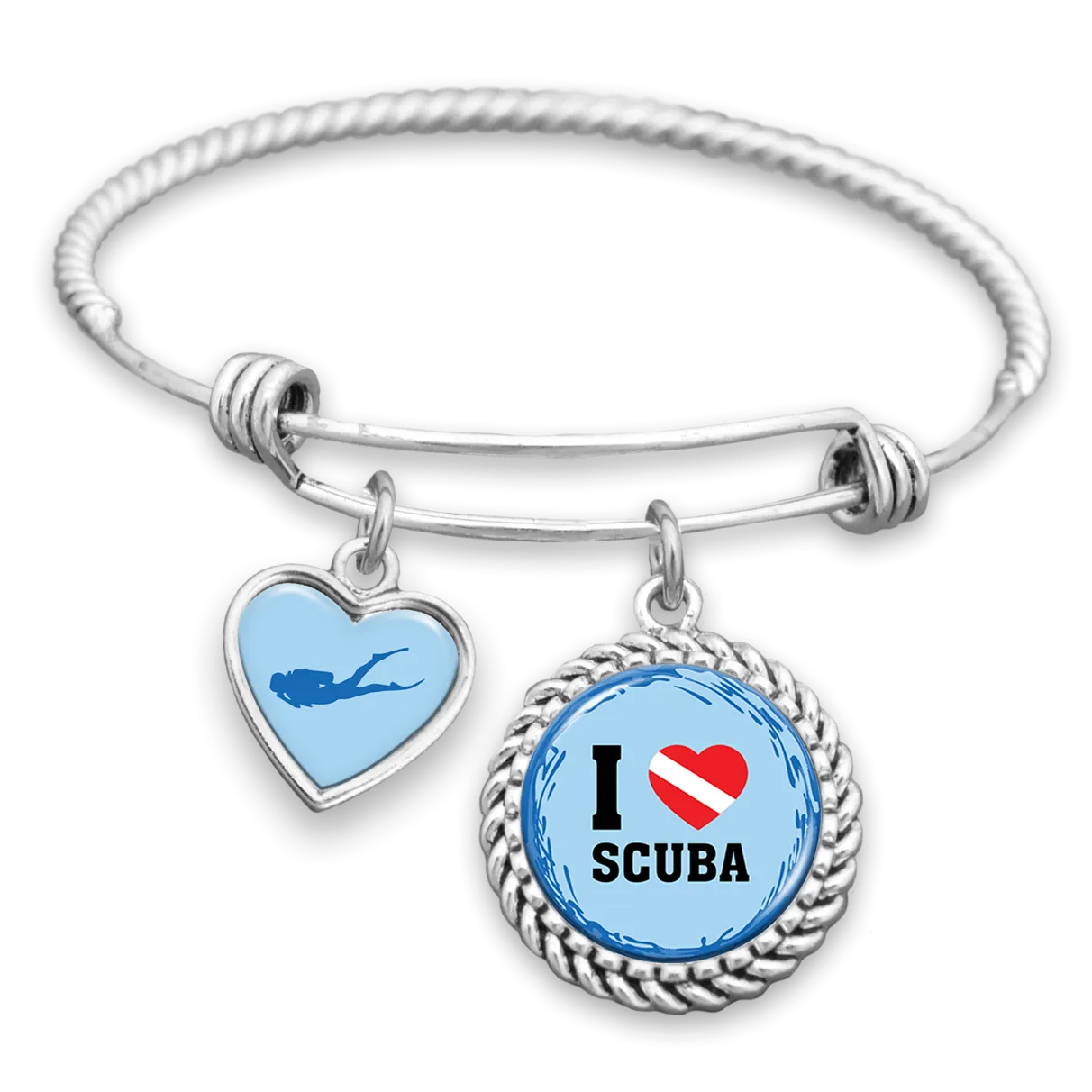 I Love Scuba Charm Bracelet