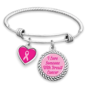 I Love Someone With Breast Cancer Charm Bracelet