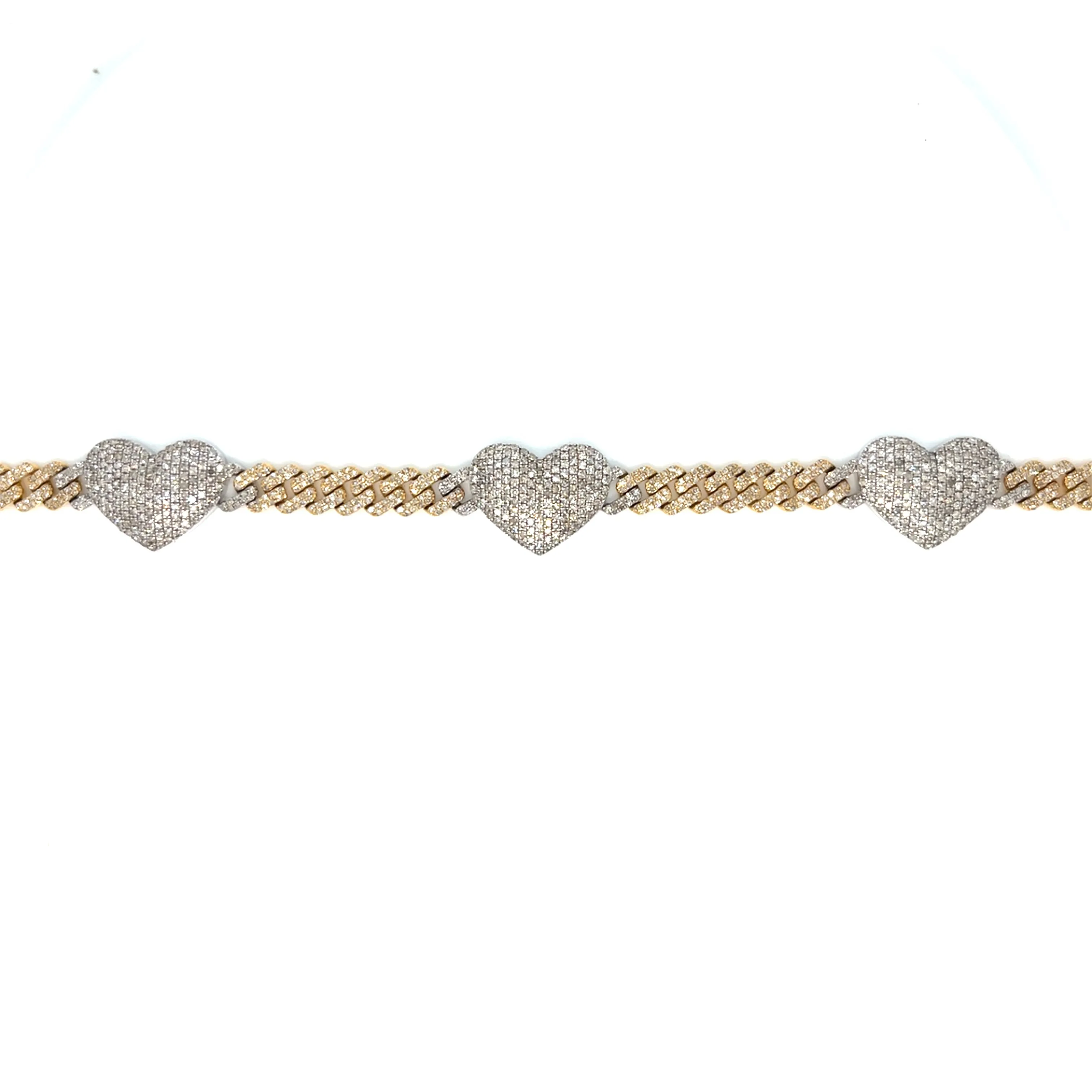 Icy 6mm Cuban Link Pop Heart 7" Bracelet - SBR22293