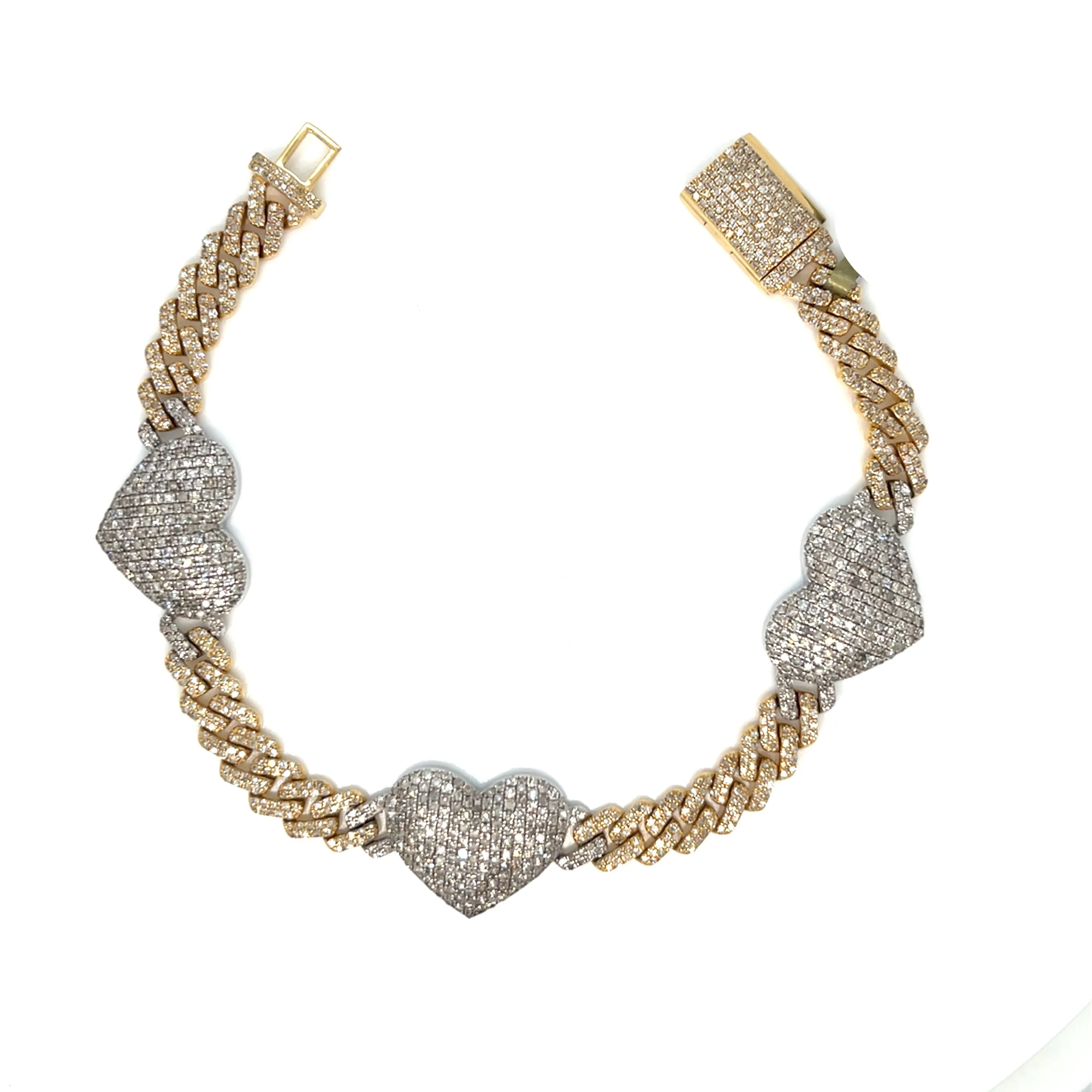 Icy 6mm Cuban Link Pop Heart 7" Bracelet - SBR22293