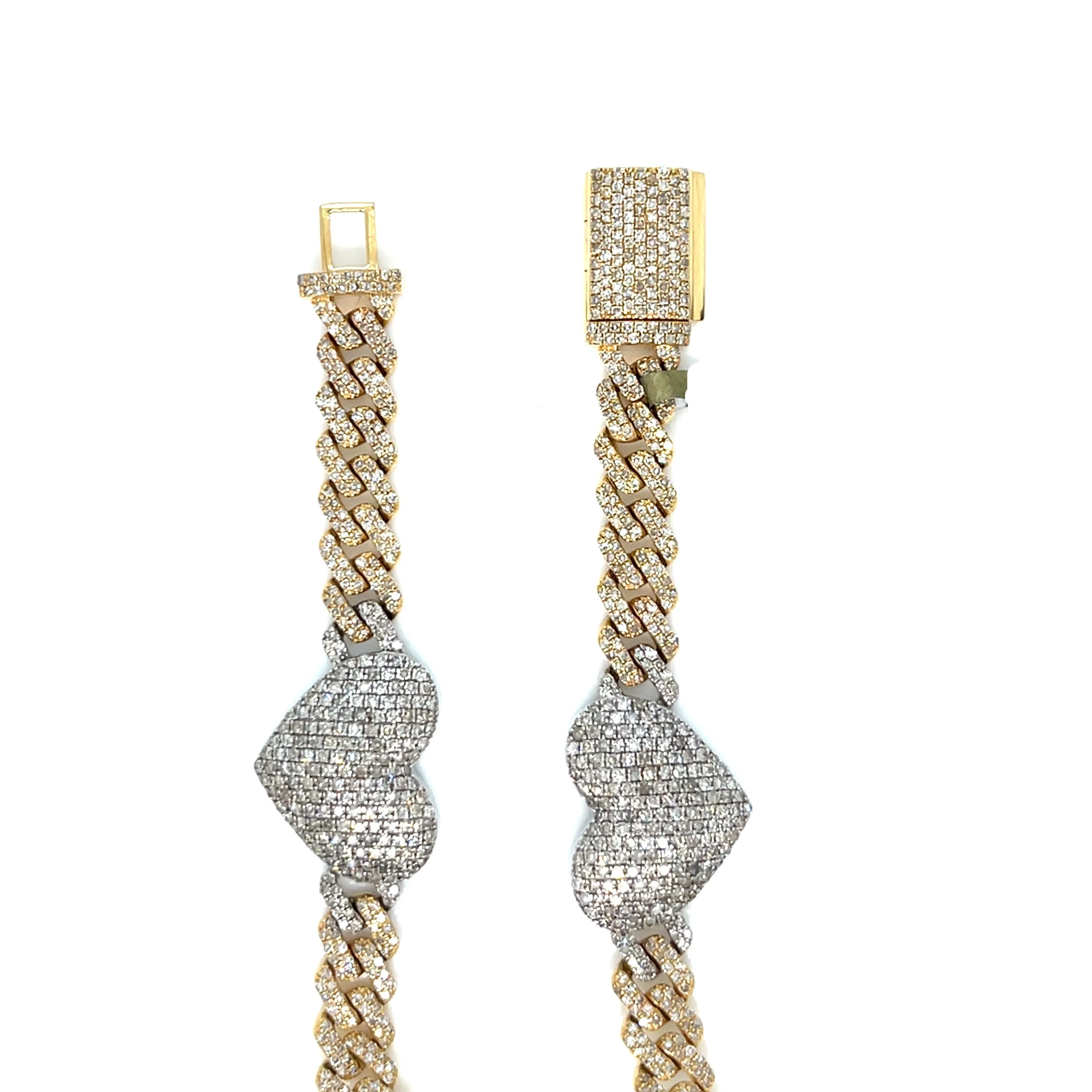 Icy 6mm Cuban Link Pop Heart 7" Bracelet - SBR22293