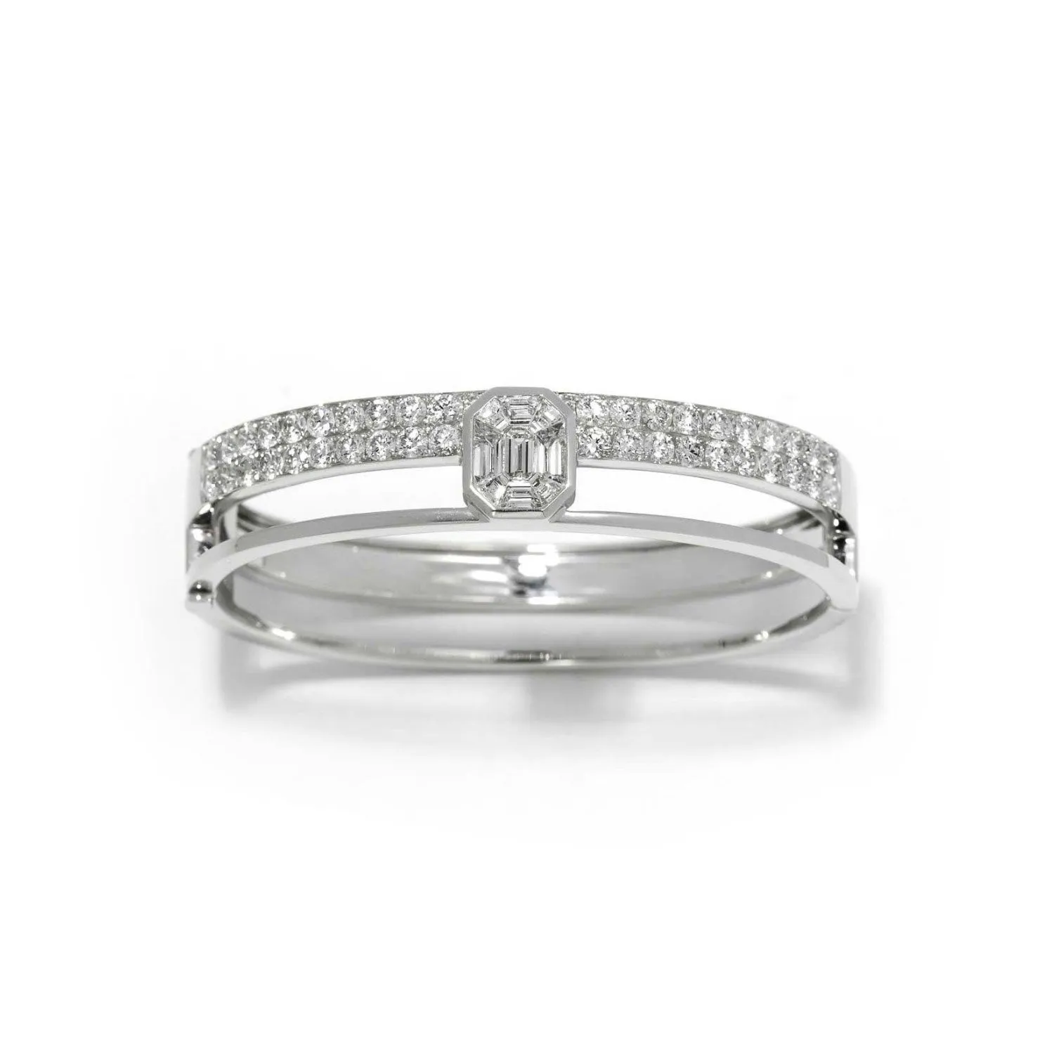 Illusion Diamonds Large Pave Double Bangle