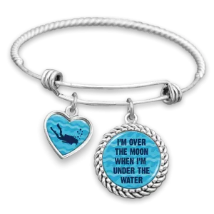 I'm Over The Moon When I'm Under The Water Charm Bracelet