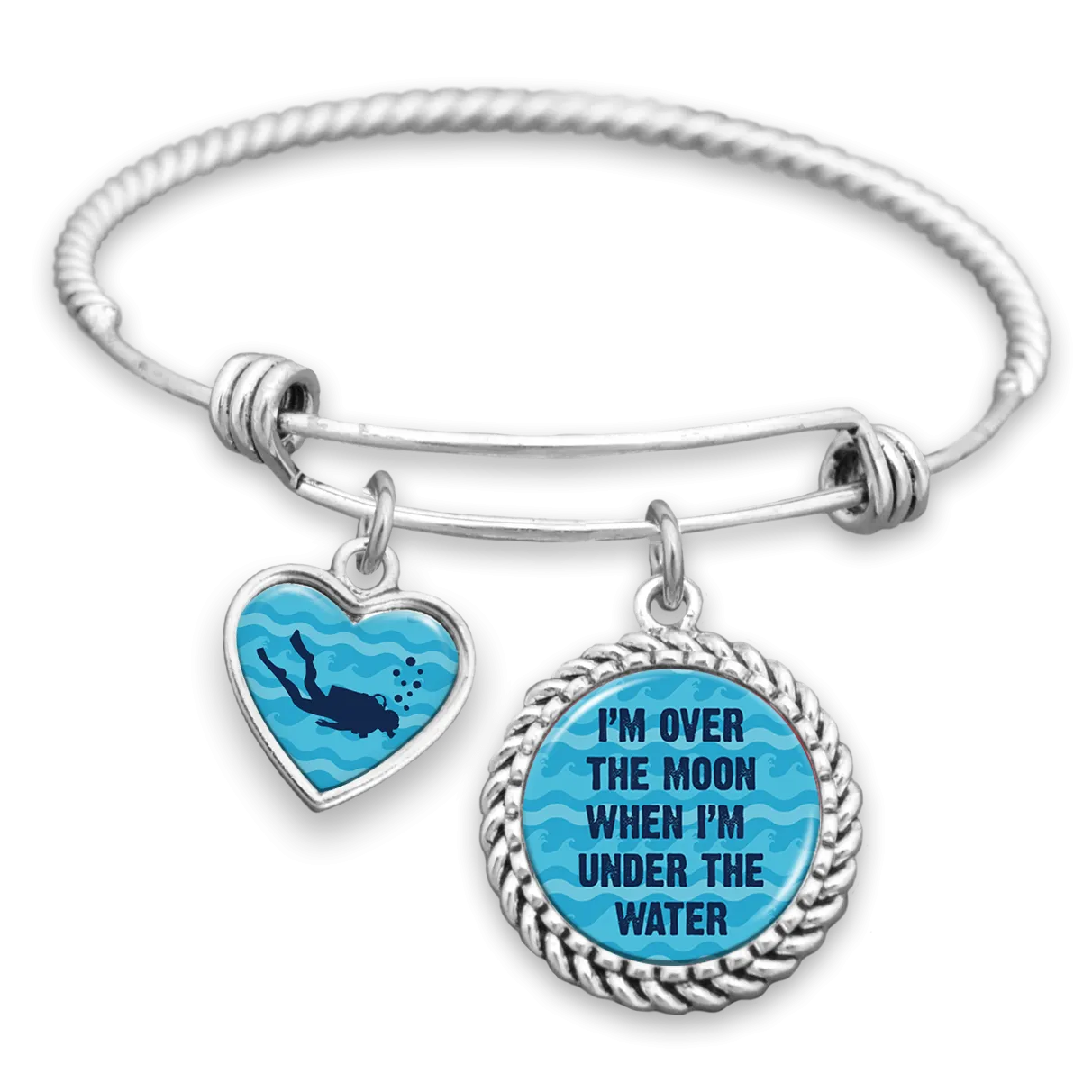 I'm Over The Moon When I'm Under The Water Charm Bracelet