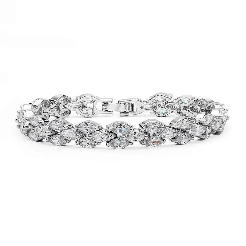Imperial Silver with Cubic Zirconia Bracelet - 17cm