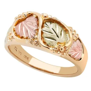 Inlaid Leaves - Black Hills Gold Ladies Ring